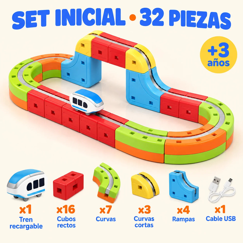 Infografía Set Inicial 32 piezas: contenido del set
