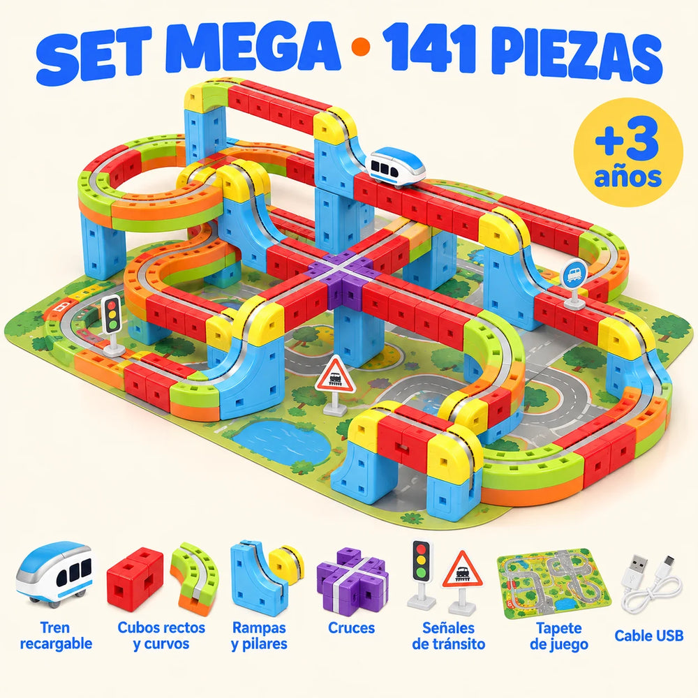 Infografía Set Mega 141 piezas: contenido del set